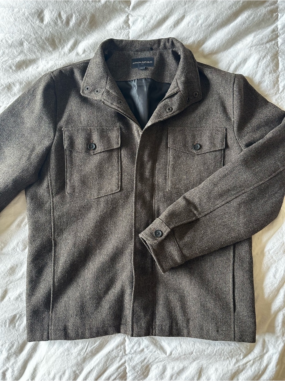 Banana Republic Dark Brown Wool-Blend Field Jacket
